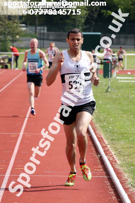 Senior mens 5000 metres, 2019 North Eastern Track and Field Champs., Middlesbrough. Photo:  David T. Hewitson/Sports for All Pics